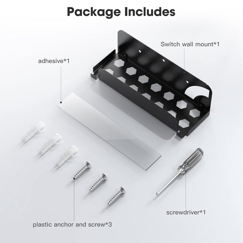 KUNSLUCK Wall Mount for Switch & Switch OLED, Metal Holder Safely Stores Near or Behind TV (Black) - Image 5
